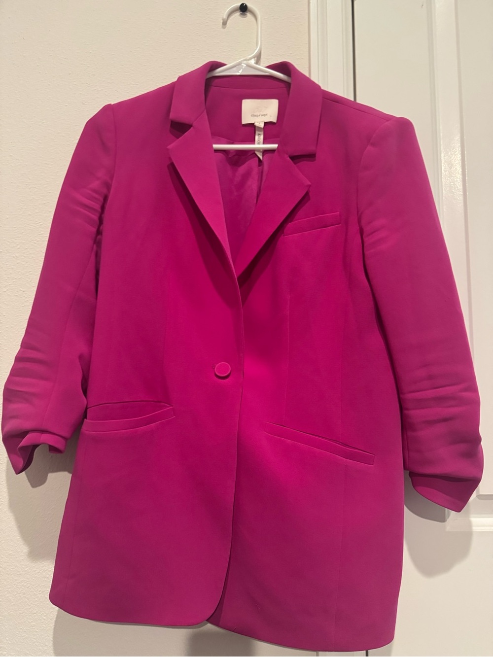Cinq à Sept Khloe Pink Ruched Sleeve Blazer Size 2
